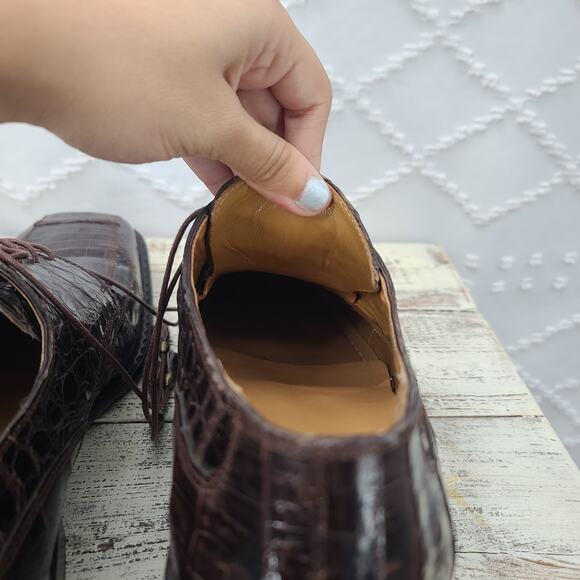 David Eden Vintage Crocodile leather Hand Carfted In Spain Men\'s Shoes Size 12 main image 7